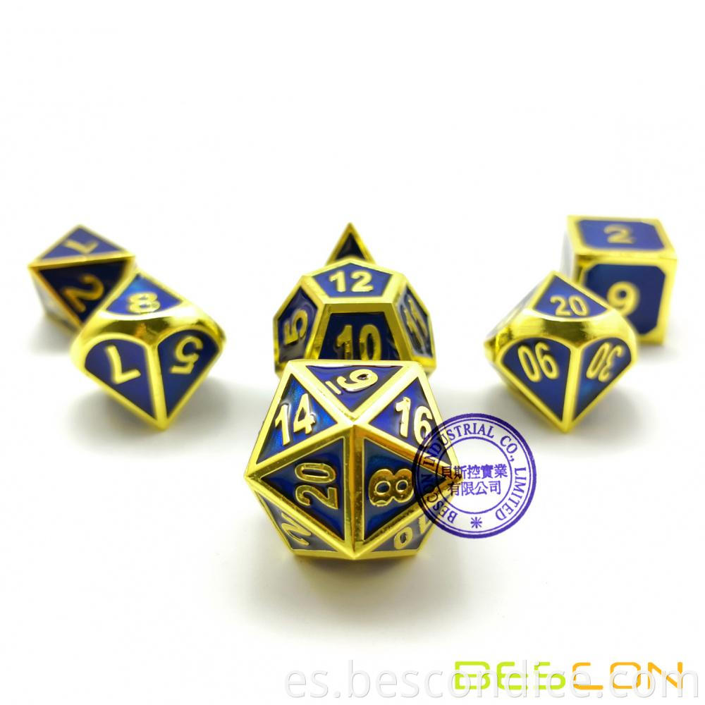 Solid Metal Enamel Polyhedral Dnd Dice Set 4